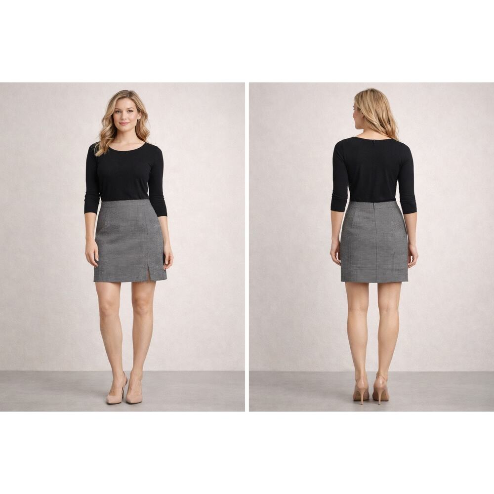 Old Navy Black and White Houndstooth Mini Skirt Size Medium